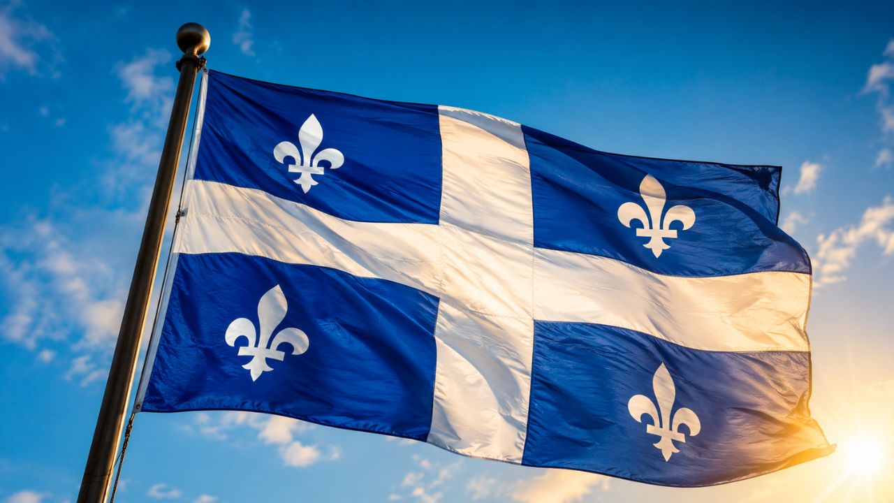 F&ecirc;te Nationale du Qu&eacute;bec fleur-de-lis flag and traditional celebration symbols