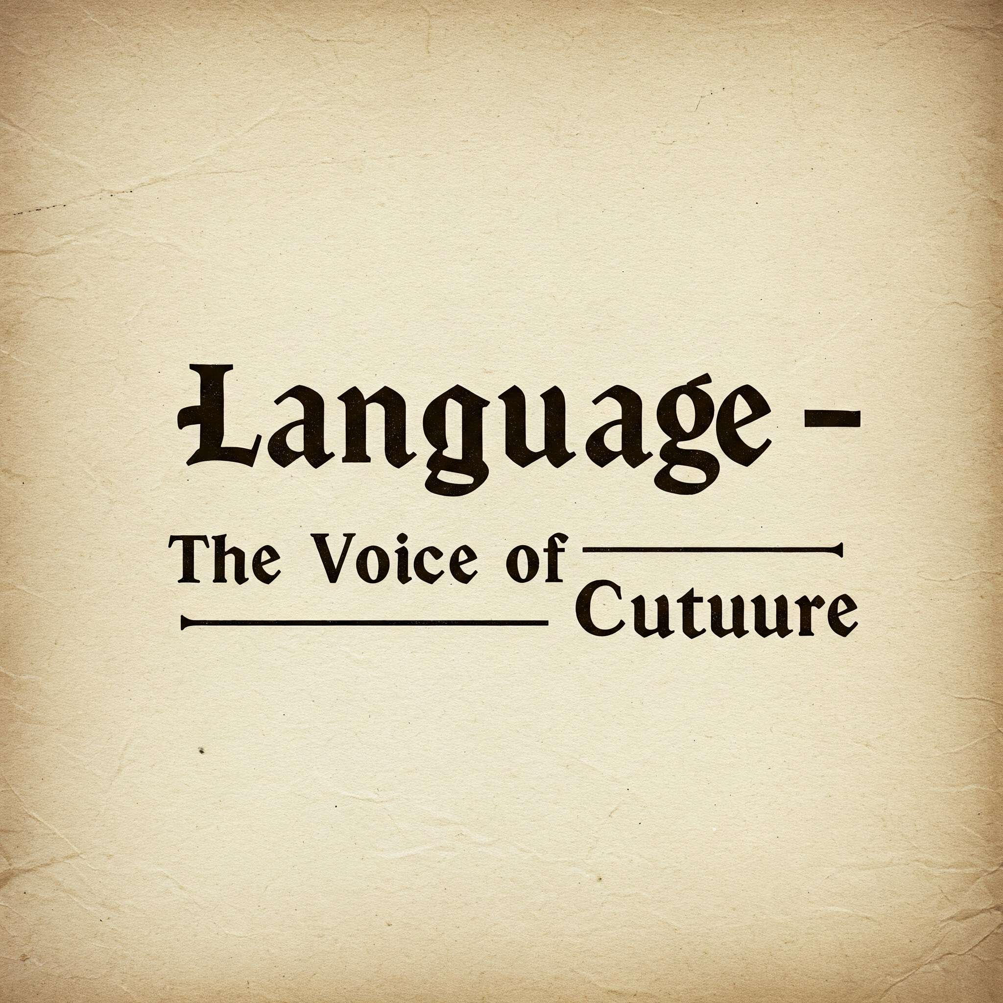 Language – The Voice of Culture