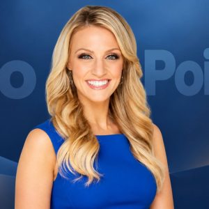 Carley Shimkus, Fox News anchor and carley shimkus husband Peter Buchignani's wife, on set at Fox and Friends First